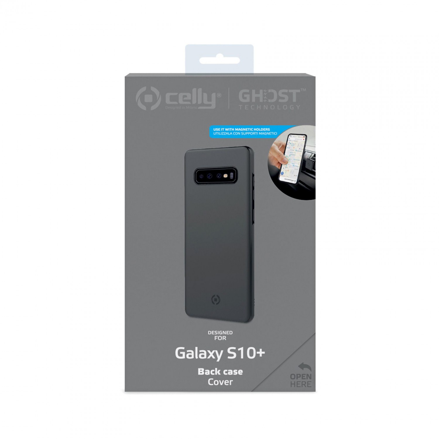 CELLY GHOSTSKIN Zadní magnetický kryt pro Samsung Galaxy S10+, černý
