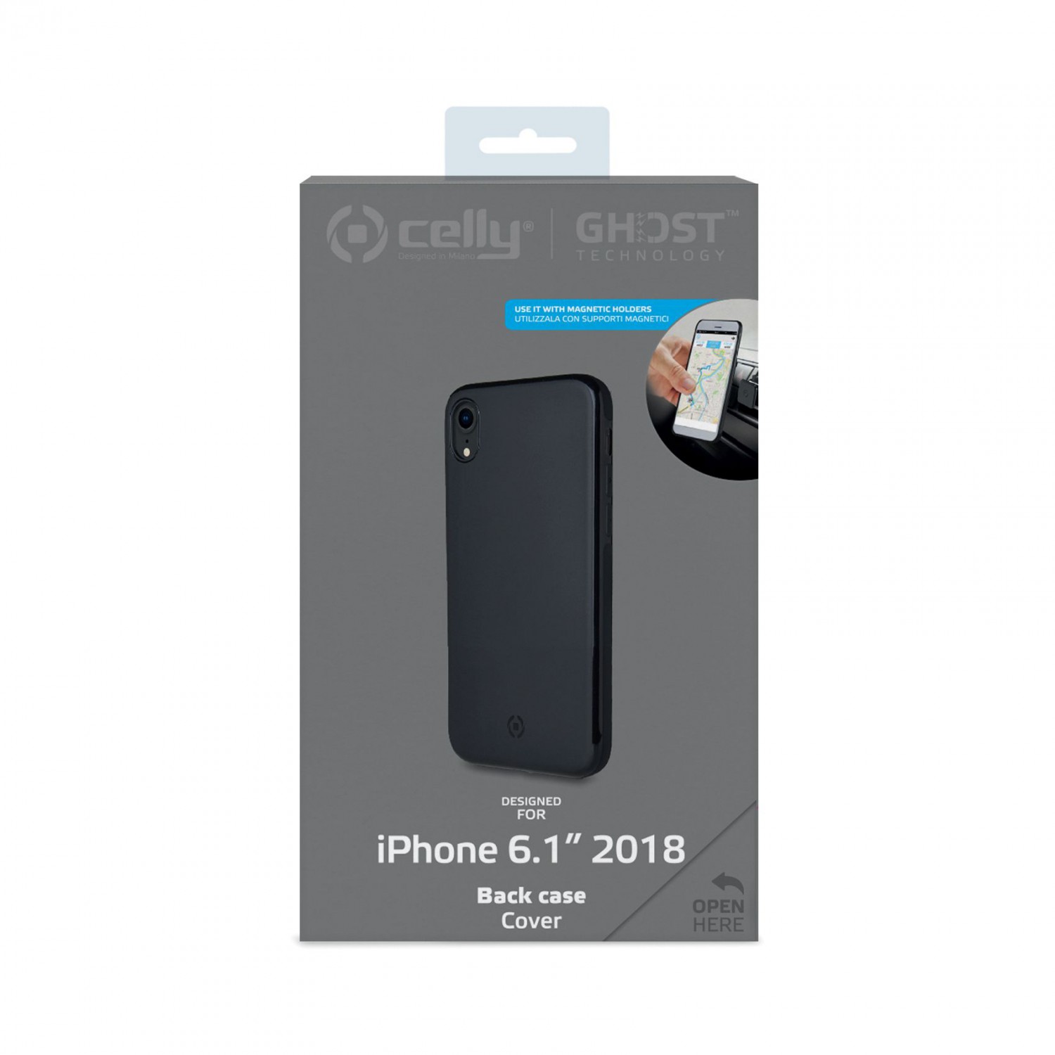 CELLY GHOSTSKIN Zadní magnetický kryt pro Apple iPhone XR, černý