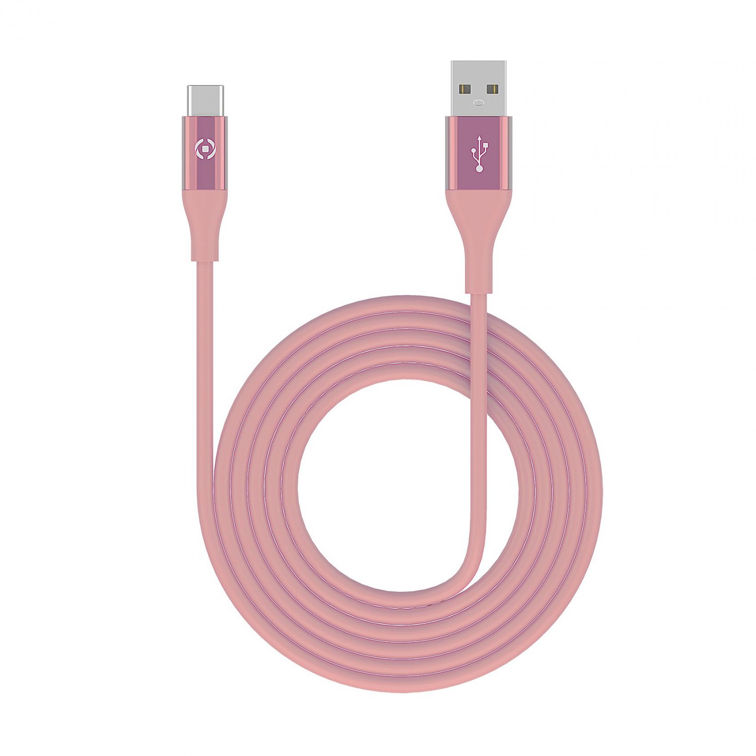 Datový USB kabel CELLY s USB-C konektorem, 1m, růžový