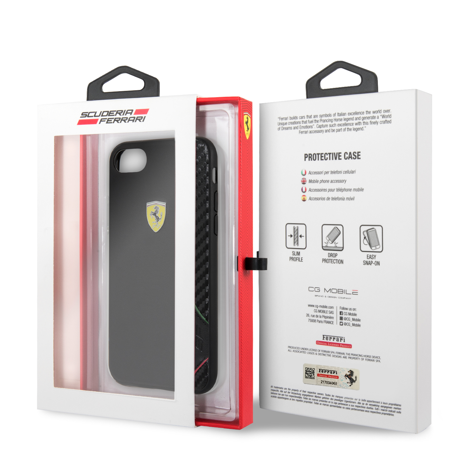 Ferrari On Track Rubber Zadní kryt FESITHCI8BK Apple iPhone 7/8/SE 2020 black