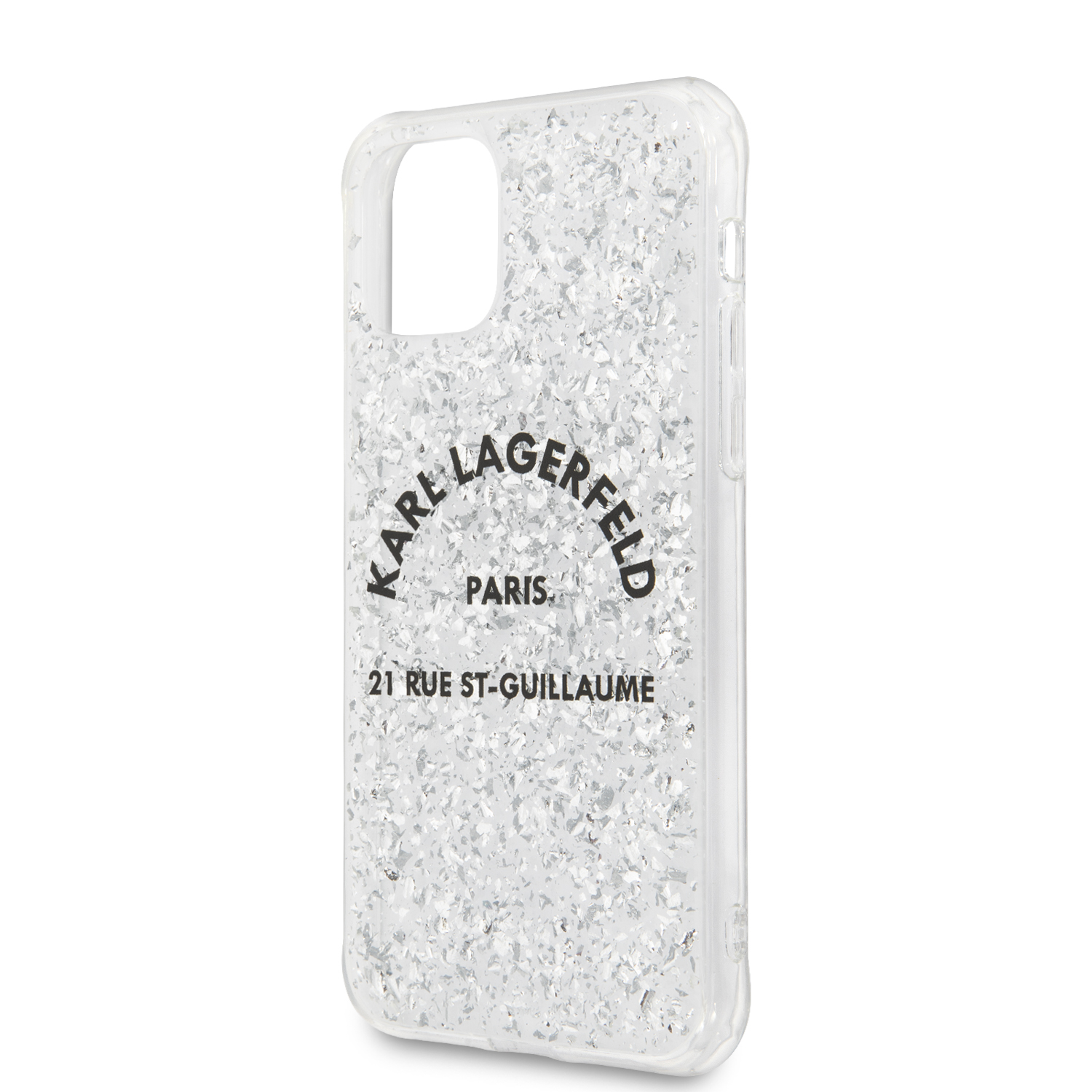 Karl Lagerfeld St.Guillaume Glitter kryt KLHCN61TRFGSL Apple iPhone 11 silver