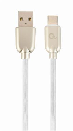 Levně Datový kabel CABLEXPERT USB 2.0 Type-C kabel, 2m, pogumovaný, bílá