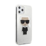 Karl Lagerfeld Iconic Glitter kryt KLHCN65TPUTRIKSI Apple iPhone 11 Pro Max silver 