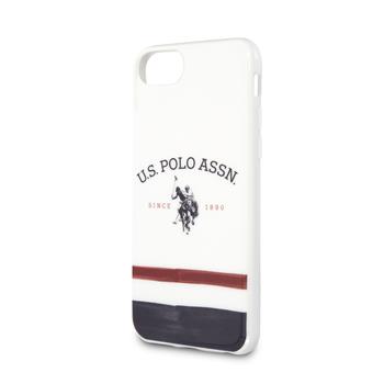 Silikonový kryt U.S. Polo Tricolor pro Apple iPhone 8/SE2020, white