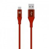 Datový USB kabel CELLY s microUSB konektorem, 1m, červený