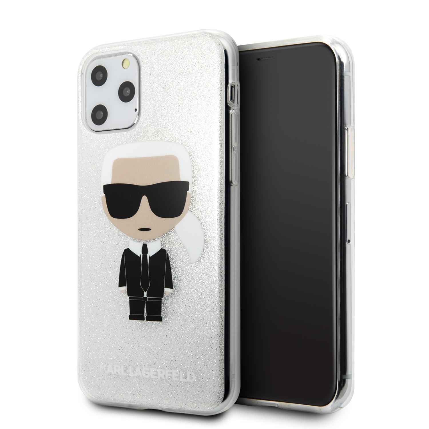 Karl Lagerfeld Iconic Glitter kryt KLHCN58TPUTRIKSI Apple iPhone 11 Pro silver 