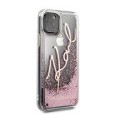 Karl Lagerfeld Signature Glitter kryt KLHCN58TRKSRG Apple iPhone 11 Pro rose