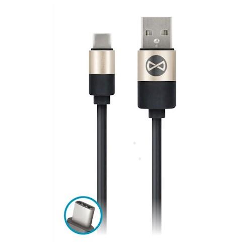 Levně Datový kabel Forever USB-C 1m 2A modern černý