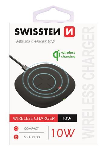 Bezdrátová nabíječka Swissten Wireless 10W, černá