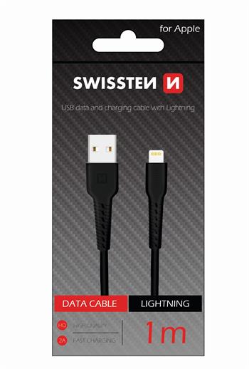 Datový kabel Swissten USB / Lightning 1m, černá