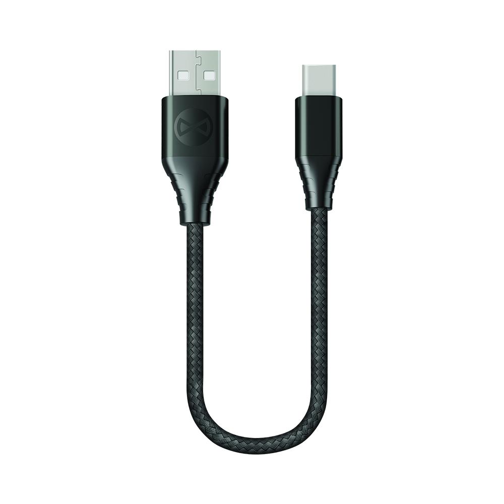 Datový kabel Forever Core USB-C 20cm 3A textilní, černá