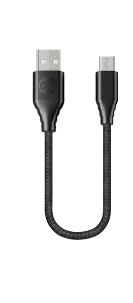 Datový kabel Forever Core micro USB 20cm 3A textilní, černá