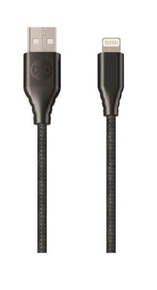 Datový kabel Forever Core Lightning MFI 3m 2,4A textilní, černá