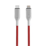 Datový kabel Forever Core USB-C na Lightning MFI PD 1,5m 2,4A textilní, červená