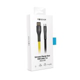 Datový kabel Forever Core micro USB 1m 3A textilní plochý, žlutá/černá