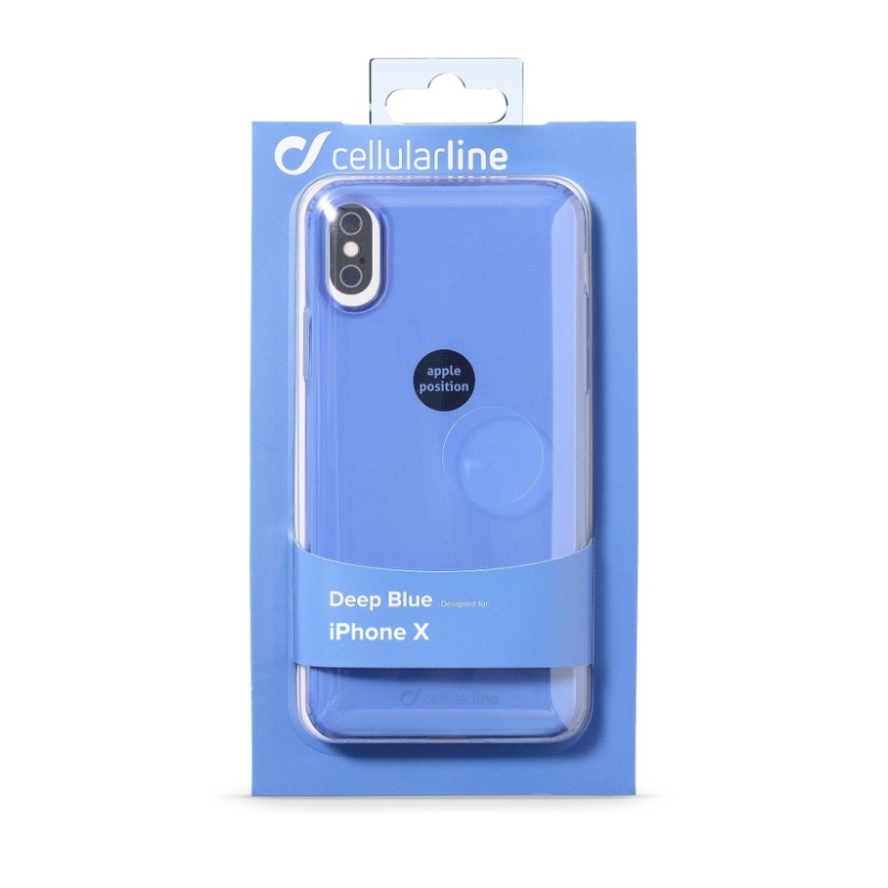 Barevné gelové pouzdro CELLULARLINE COLOR pro Apple iPhone X/XS, modrá