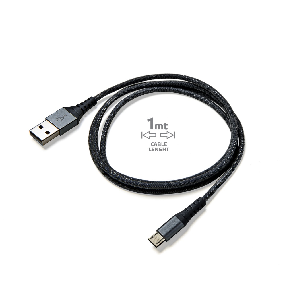 Datový USB kabel CELLY s microUSB, nylonový, 1 m, černý