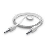Audio kabel CELLULARLINE AUX AUDIO, plochý, 2x 3,5mm jack, bílý