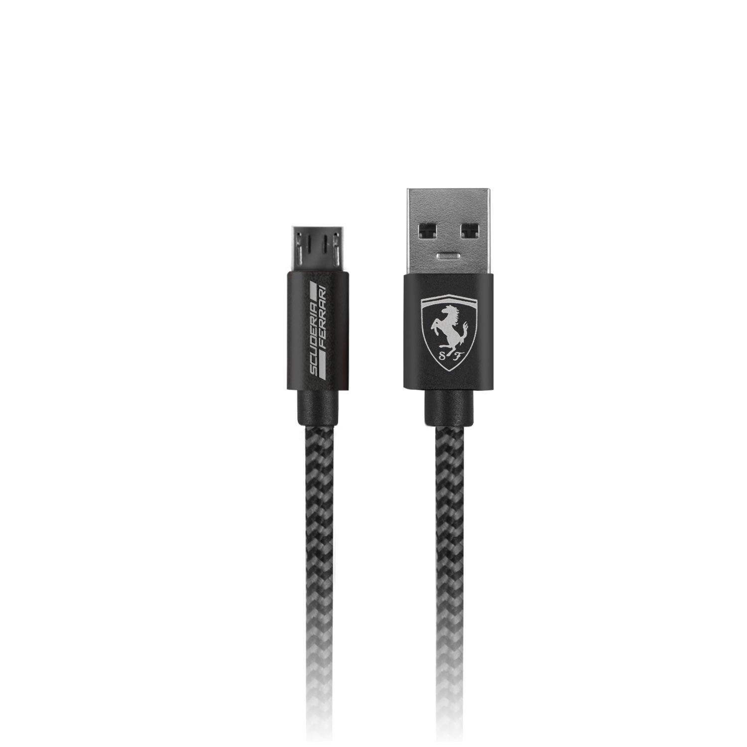 Ferrari datový kabel microUSB FETCNYUDG, nylon, 1,5m, dark grey 