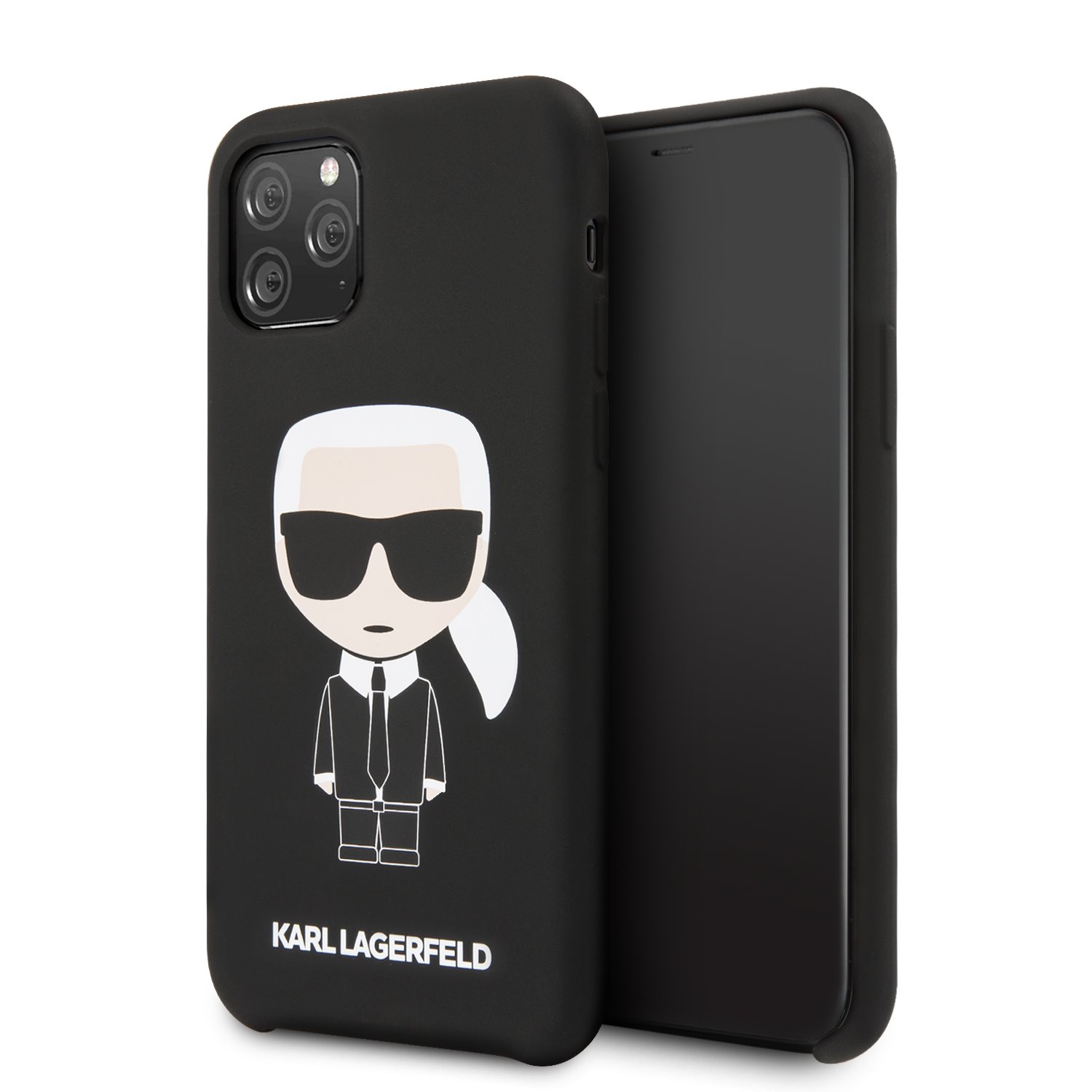 Levně Karl Lagerfeld Iconic silikonový kryt KLHCN61SLFKBK Apple iPhone 11 black