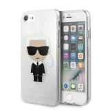 Karl Lagerfeld Glitter Ikonic kryt KLHCI8TPUTRIKSL Apple iPhone 8/SE 2020 silver