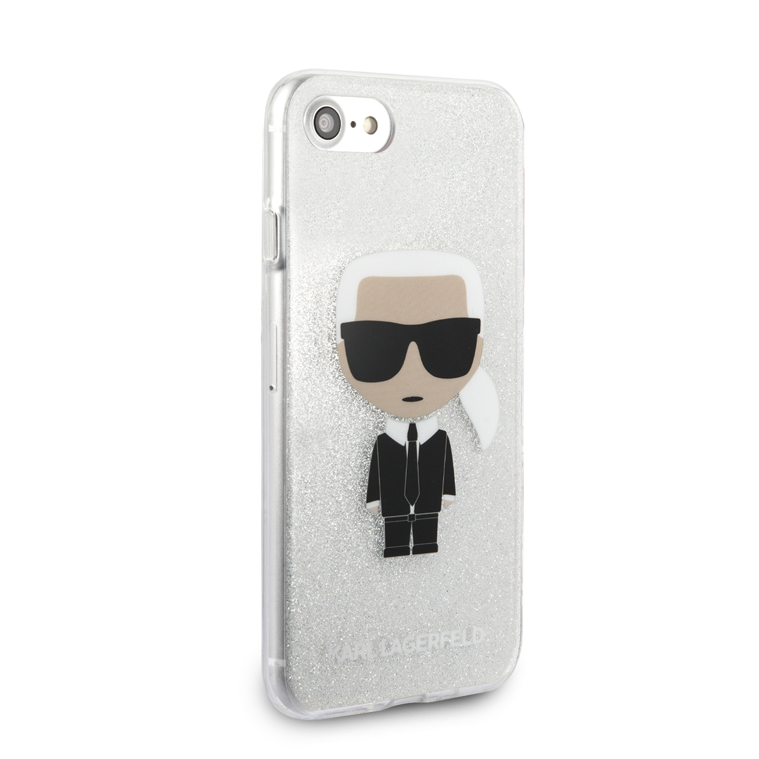 Karl Lagerfeld Glitter Ikonic kryt KLHCI8TPUTRIKSL Apple iPhone 8/SE 2020 silver
