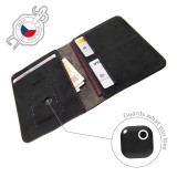 Kožená peněženka FIXED Smile Passport se smart trackerem, černá