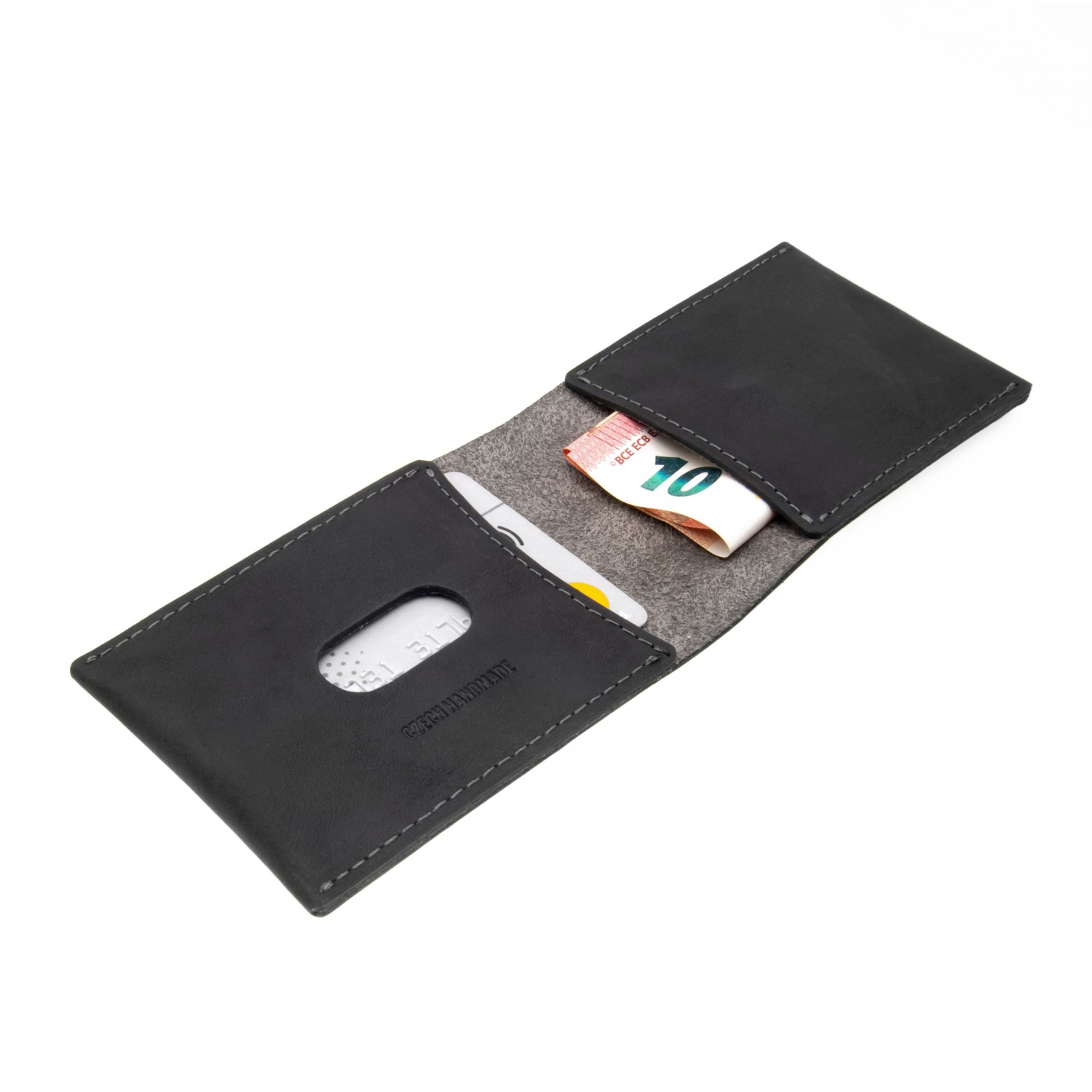 FIXED Wallet Kožená peněženka z pravé hovězí kůže, černá