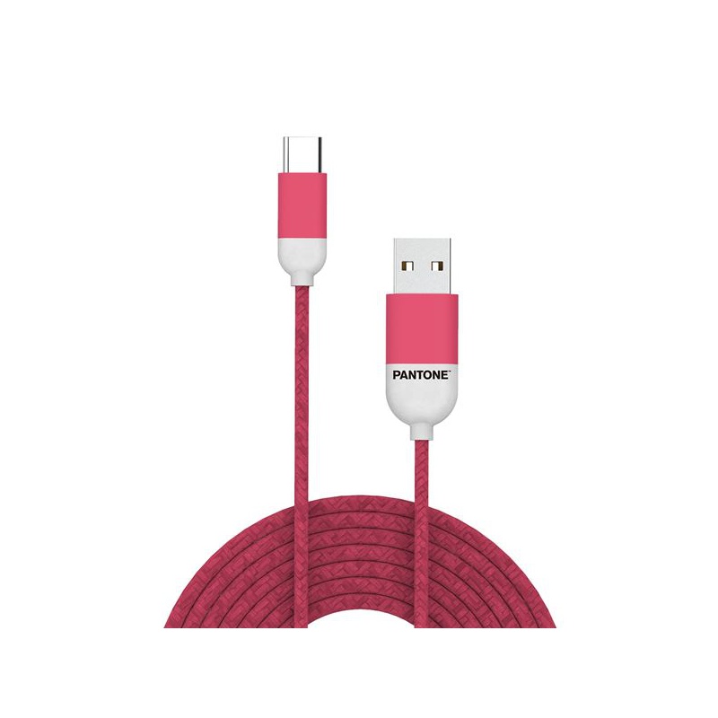 Datový kabel Pantone USB-C, 1,5m, růžová