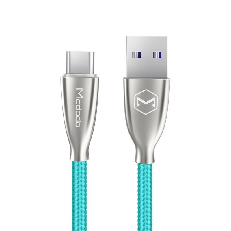 Datový kabel Mcdodo Excellence Series 5A, USB-C 2m, tyrkysová