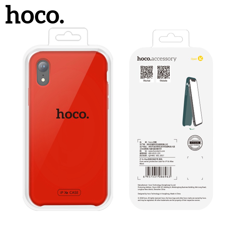 Silikonové pouzdro Hoco Pure Series Protective Case pro Apple iPhone XR, červená