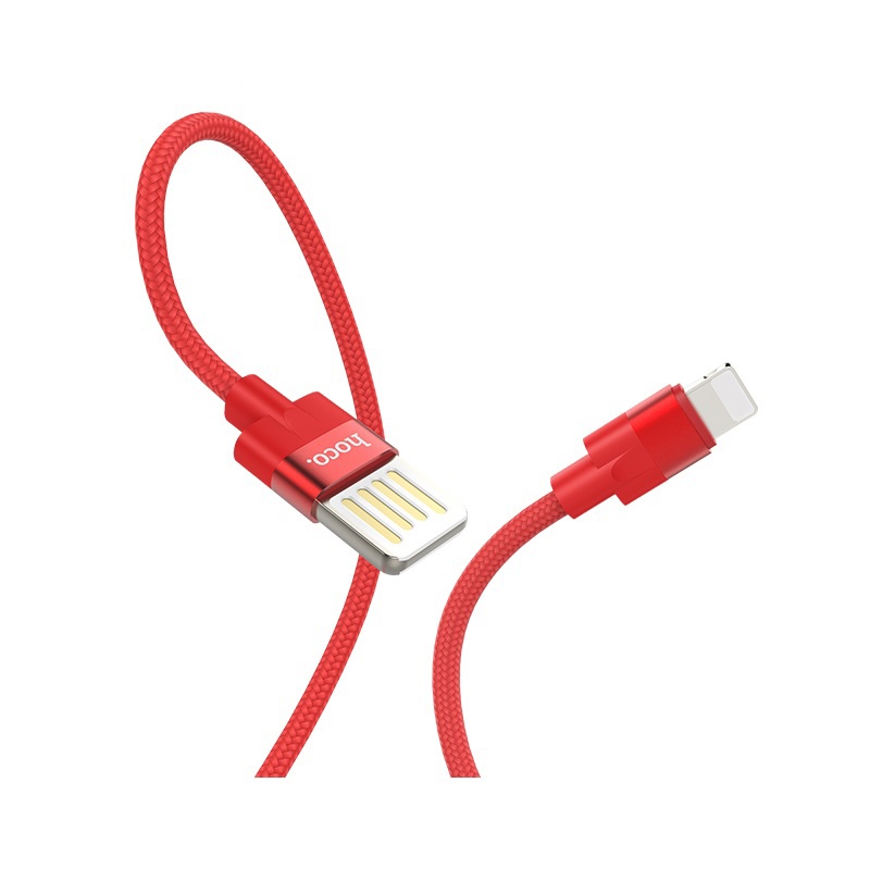 Datový kabel Hoco Outstanding Charging, Lightning, 1.2m, červená