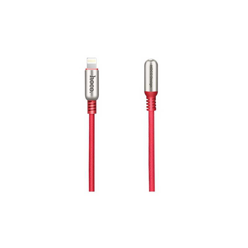 Datový kabel Hoco Capsule Lightning Charging Cable, 2m, červená