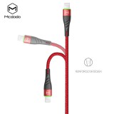 Datový kabel Mcdodo Peacock Series Lightning Data Cable with LED Light, 1.2m, červená