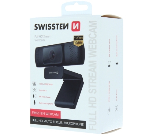 Webkamera s mikrofonem SWISSTEN FHD 1080P