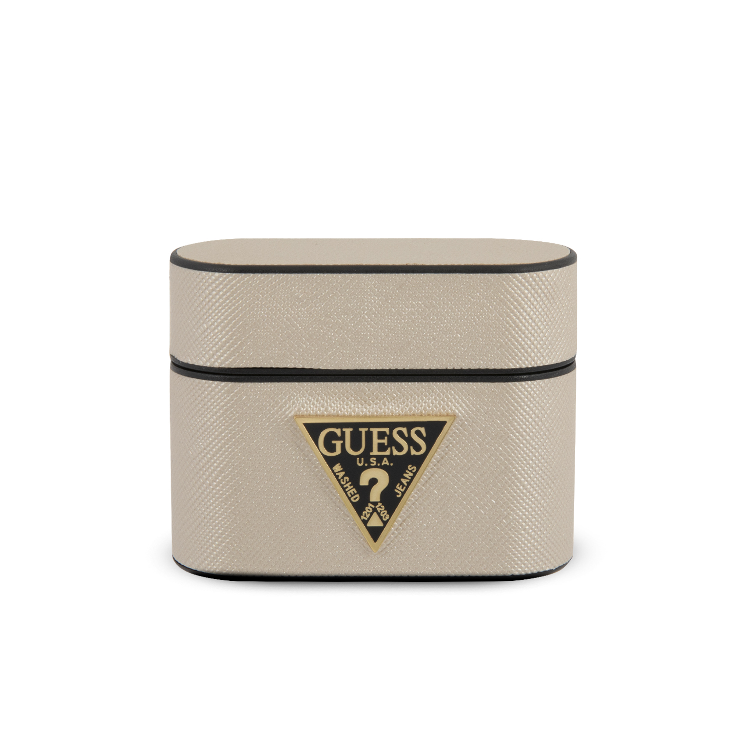 Guess Saffiano pouzdro GUACAPVSATMLLG pro Airpods Pro beige