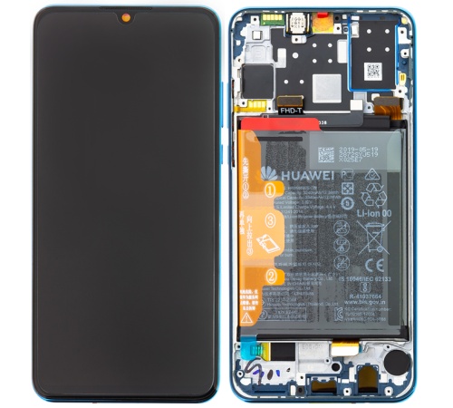 LCD + dotyk + rámeček + baterie pro Huawei P30 Lite, blue (Service Pack)