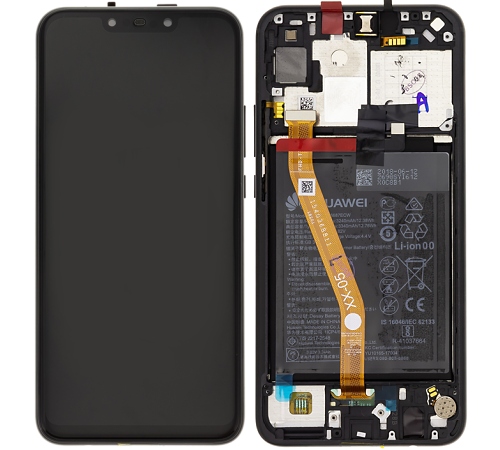 LCD + dotyk + rámeček + baterie pro Huawei Nova 3i, black (Service Pack)