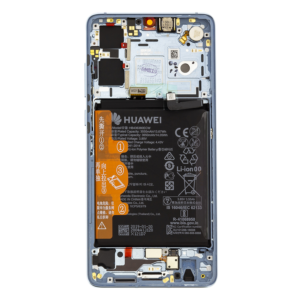LCD + dotyk + přední kryt + baterie pro Huawei P30, gradient blue