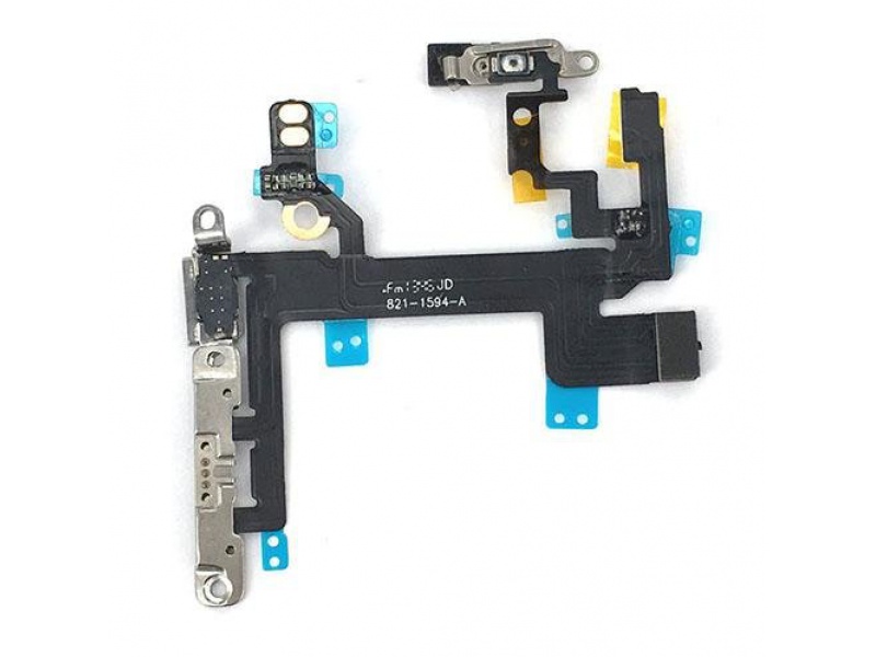 Tlačítko zapnutí + tlačítka hlasitosti flex kabel + Metal Plate pro Apple iPhone 5S