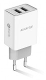 Chytrá síťová nabíječka ALIGATOR 2.4A, 2xUSB, smart IC, kabel pro iPhone/iPad 2A, bílá