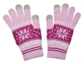 Dámské rukavice NORDIC na dotykový displej pink