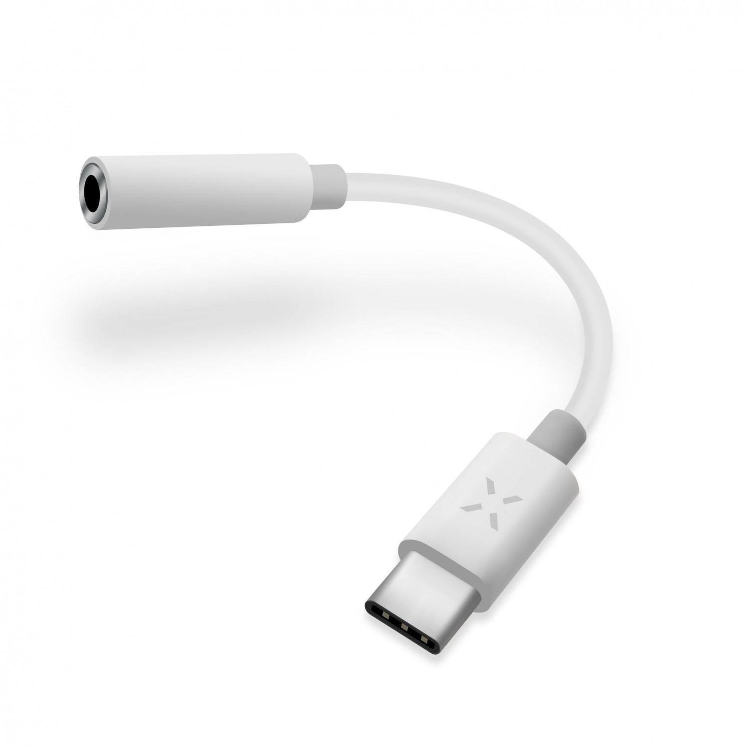 Redukce FIXED LINK pro připojení sluchátek z USB-C/ 3,5mm jack s DAC chipem, bílá