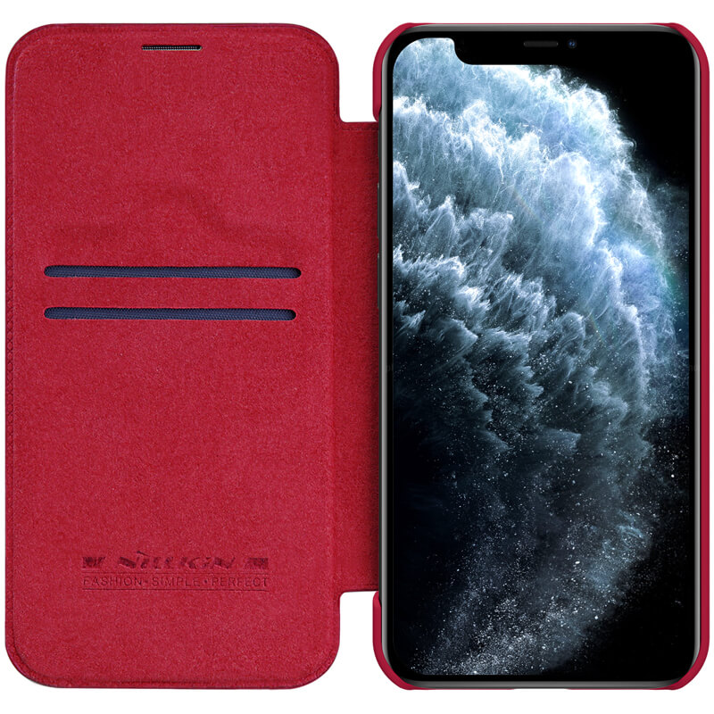 Nillkin Qin flipové pouzdro, obal, kryt pro Apple iPhone 12 red