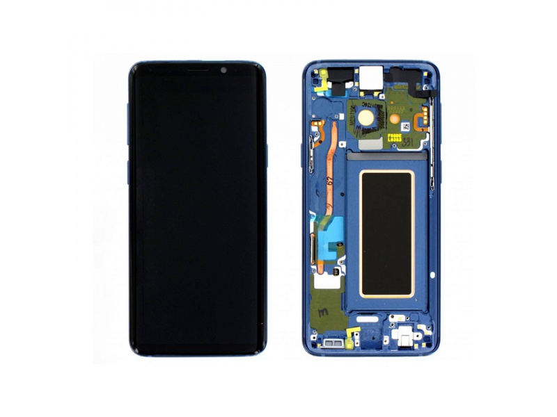 LCD + dotyk + rámeček pro Samsung Galaxy S9, coral blue (Service Pack)