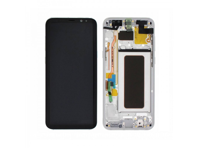 LCD + dotyk + rámeček pro Samsung Galaxy S8+, silver (Service Pack)