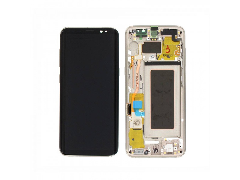 LCD + dotyk + rámeček pro Samsung Galaxy S8, gold (Service Pack)