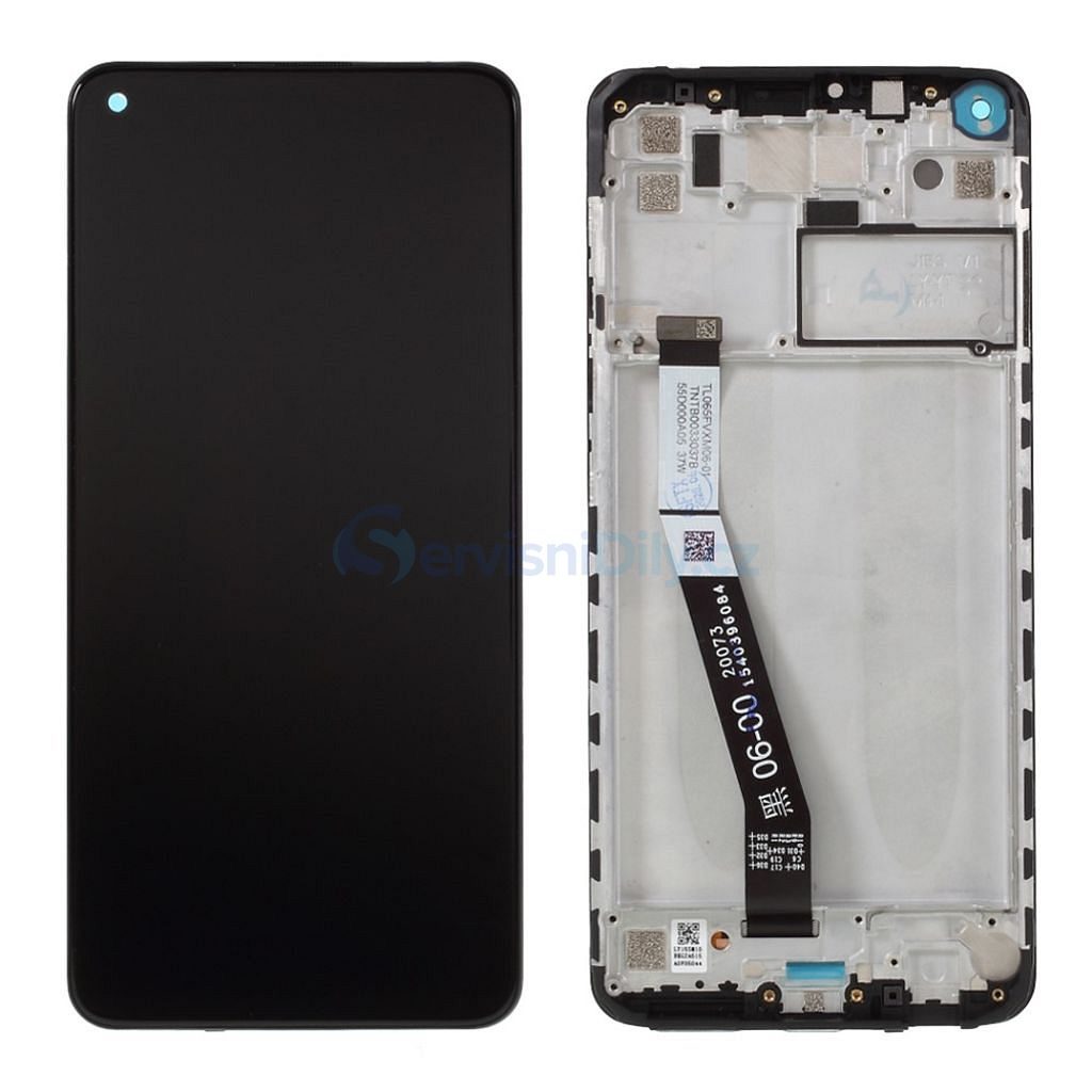 LCD + dotyk + přední  kryt pro Xiaomi Redmi Note 9 Pro, black (Service Pack)