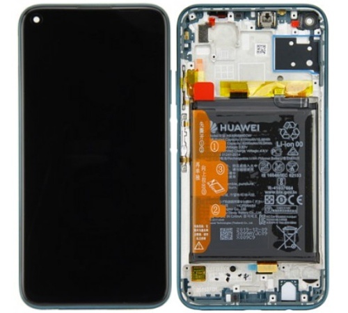 LCD + dotyk + rámeček + baterie pro Huawei P40 Lite, crush green (Service Pack)