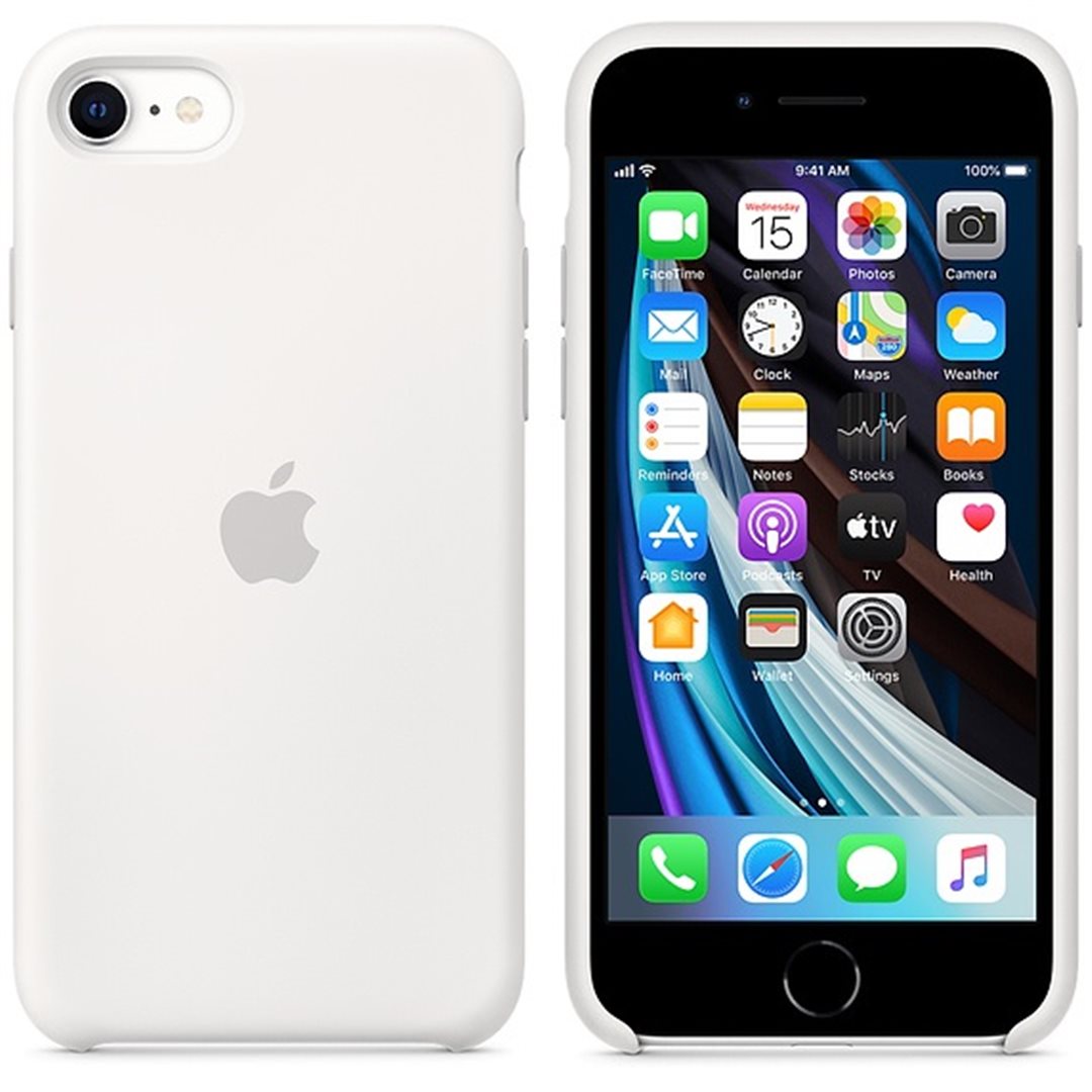 Originální kryt Silicone Case pro Apple iPhone SE, bílá
